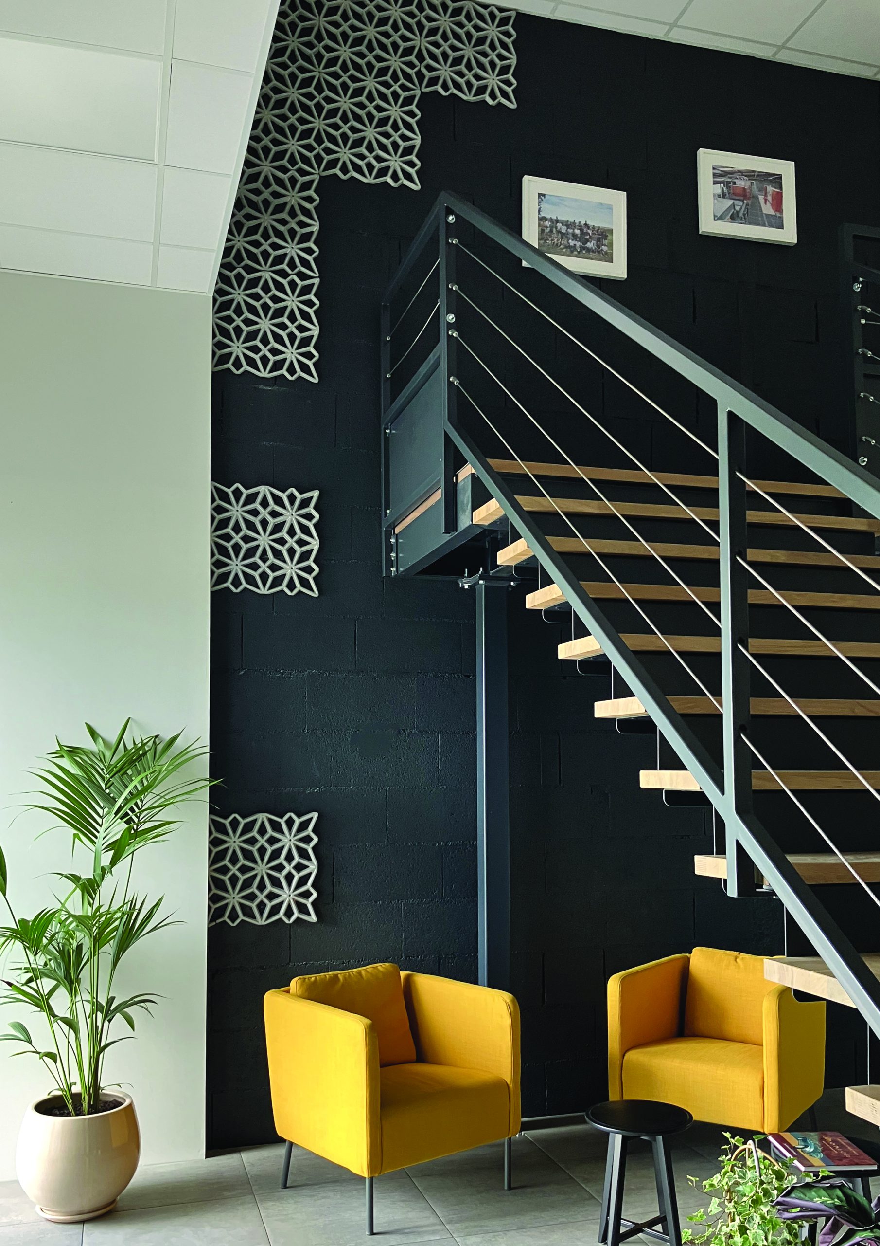 Parement mural dans un escalier